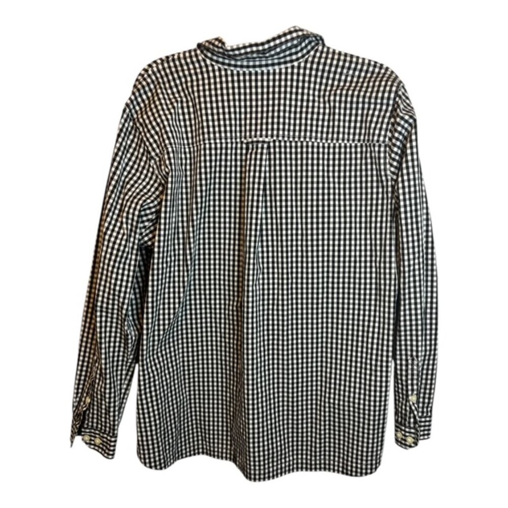 Duluth Shirt Women's Size XL Cotton Poplin Long Sleeve Shirt Plaid Black White - Picture 2 of 4